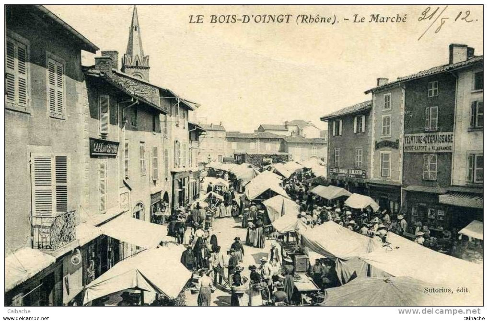 69 - LE BOIS D'OINGT - Le Marché - Beau Plan Du Marché En 1912 - - Le Bois D'Oingt