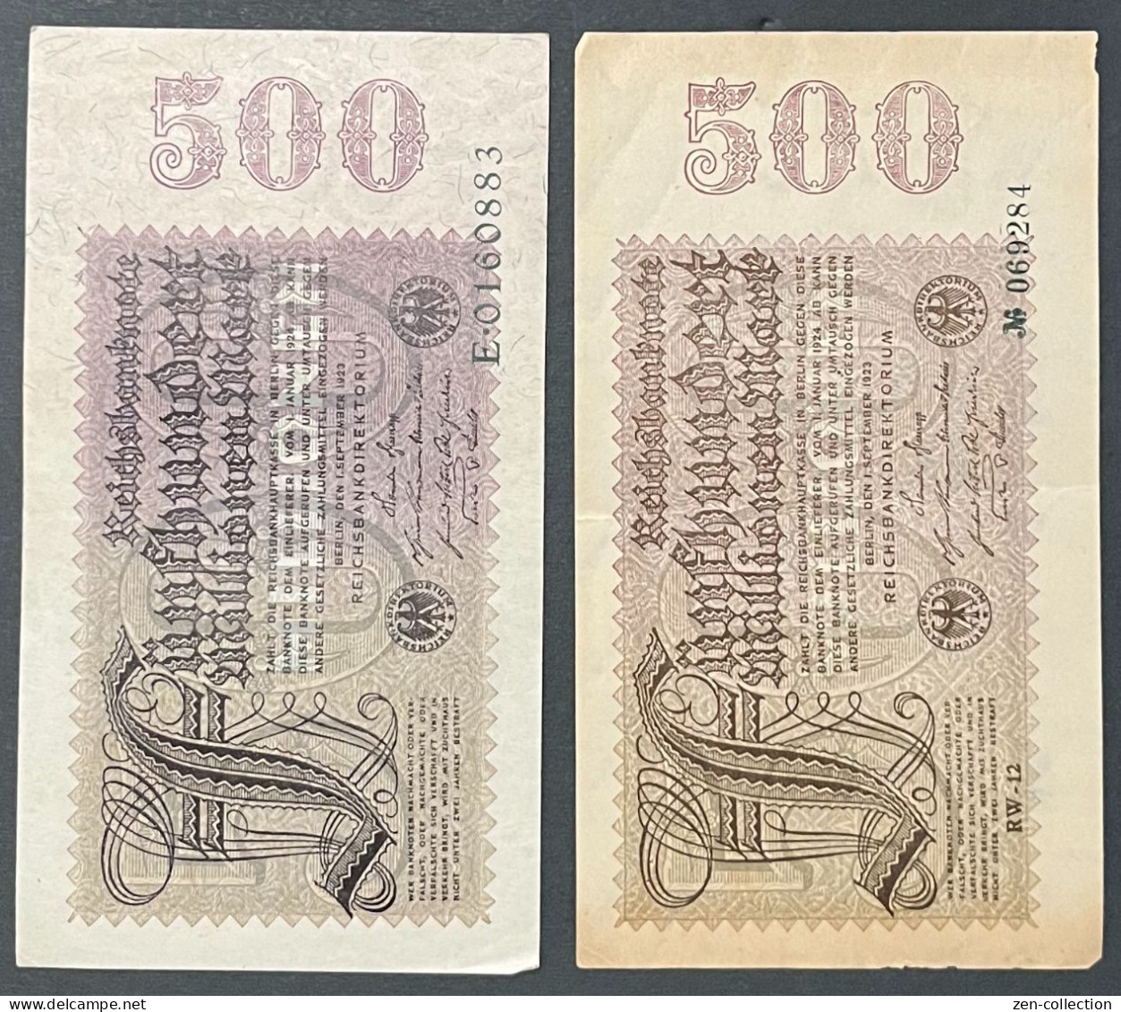 Color 500 Million WW2 Germany Nazi Propaganda FORGERY Overprint On Genuine 1923 Banknote VF (tiny Tears) - Altri & Non Classificati