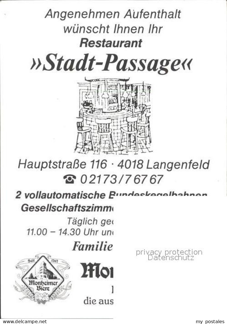 72419235 Langenfeld Rheinland Restaurant Stadt-Passage  Langenfeld Rheinland - Langenfeld