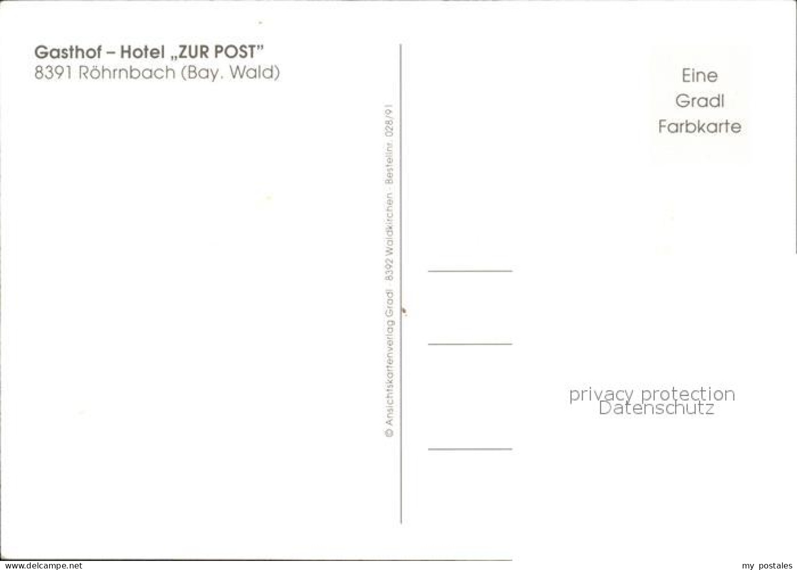 72419100 Roehrnbach Gasthof Hotel Zur Post Roehrnbach - Lobenstein