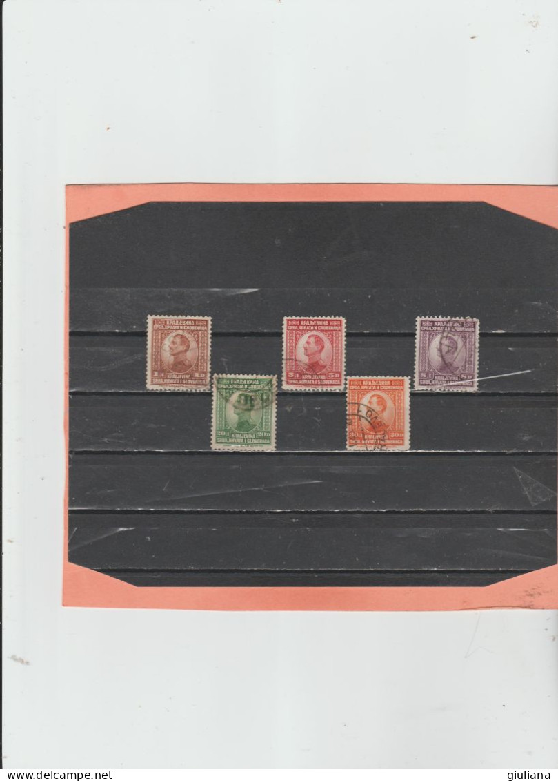 Jugoslavia Serbia 1923 - (YT) 150/54 Used  "Alexandre I° - Serie Completa Used - Used Stamps