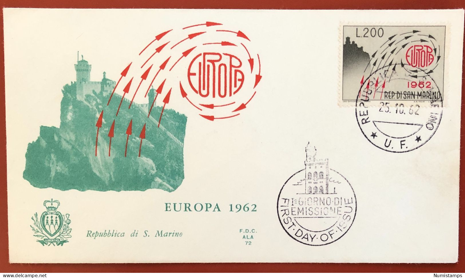 San Marino - FDC - 20 Ottobre 1962 - Europa - FDC