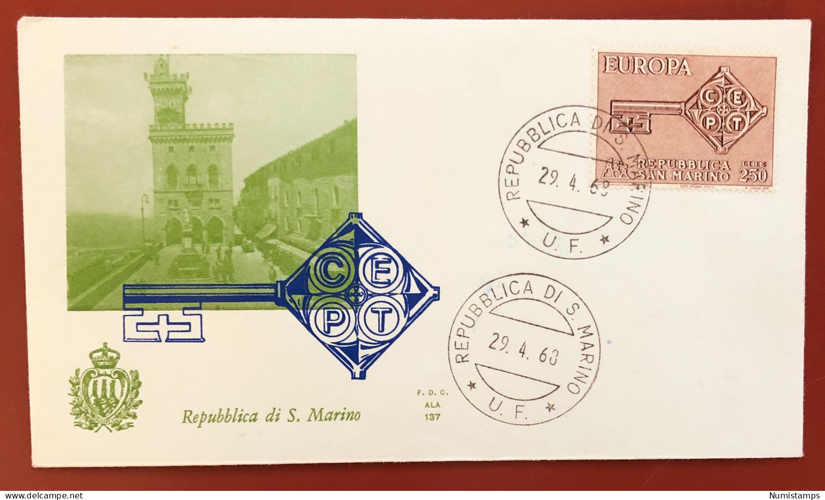 San Marino - FDC - 29 Aprile 1968 - Europa - FDC