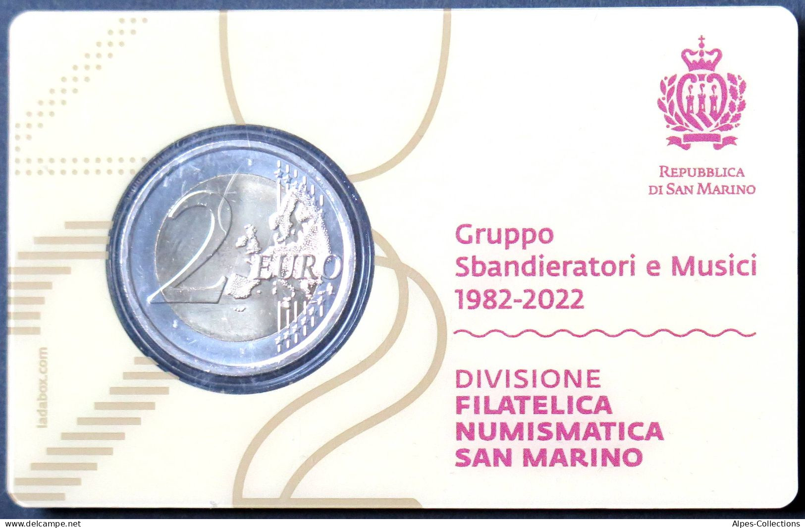 SA20022.2 - COINCARD SAINT MARIN - 2 Euros - 2022 - Groupe Drapeaux Et Musiciens - San Marino