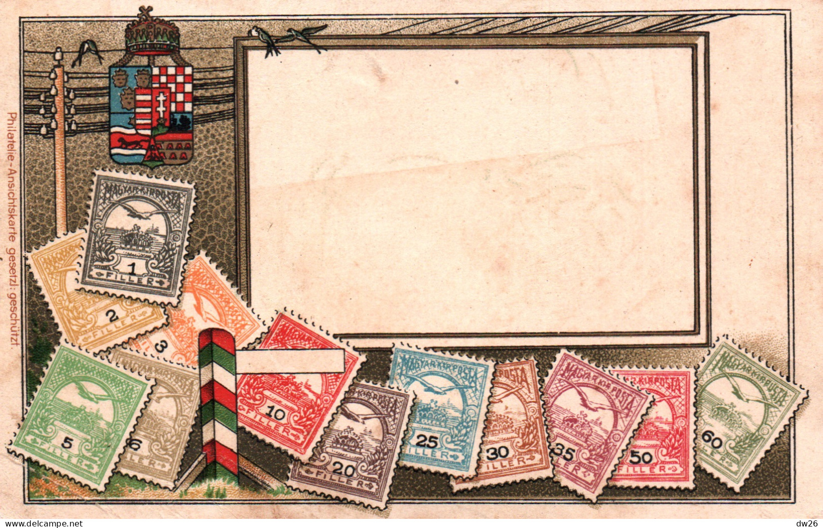 Représentation De Timbres: Stamps Magyar Posta (Hongrie) - Lithographie 1905 - Briefmarken (Abbildungen)