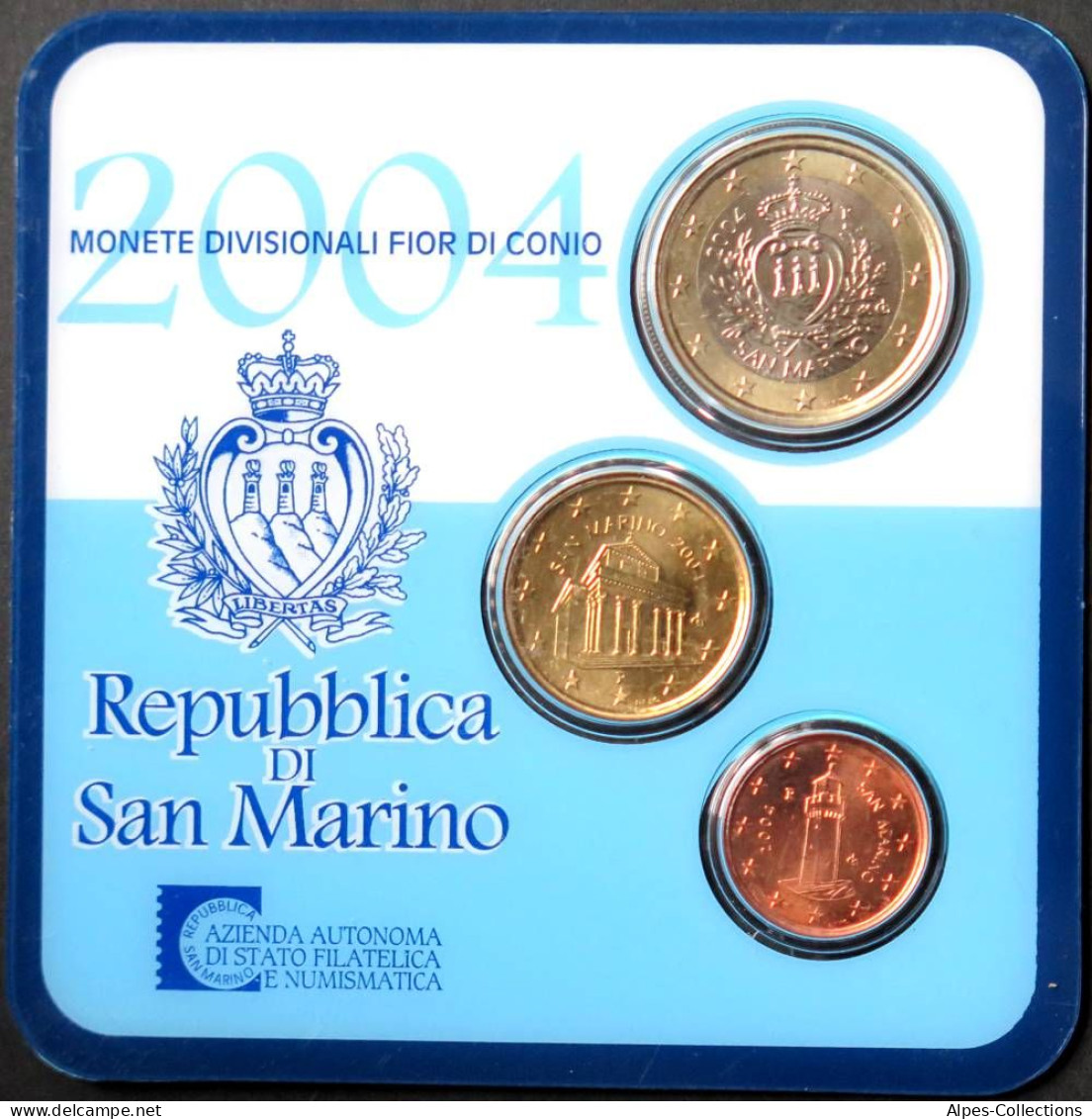 SAX2004X.1 - MINI SET SAINT MARIN - 2004 - 1 Cent, 10 Cents Et 1 Euro - San Marino