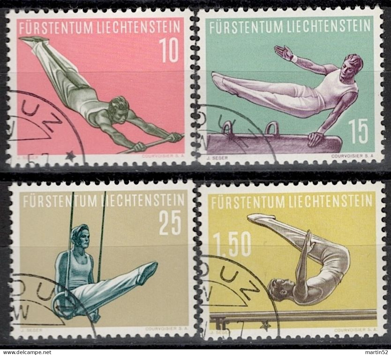 Liechtenstein 1957: Sport IV Turnen Gymnastique Zu 297-300 Mi.353-356 Yv 315-318 Mit Stempel VADUZ (Zumstein CHF 52.00) - Gebraucht