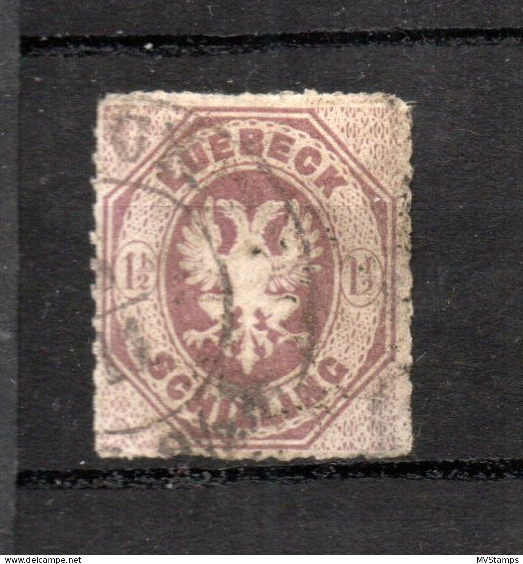Lubeck  1865 Freimarke 14 Wappen Im Oval Gebraucht - Luebeck