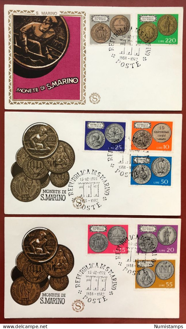 San Marino - FDC - 15 Dicembre 1972 - Monete Di San Marino - FDC