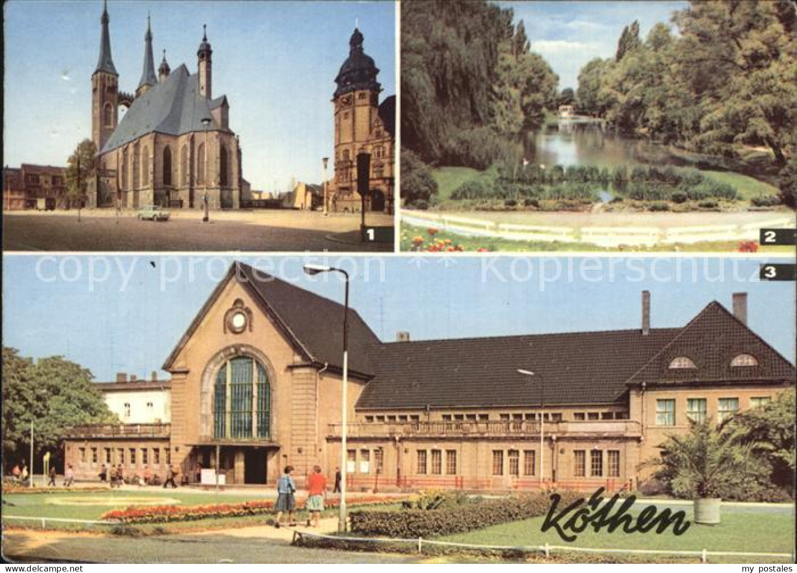 72418067 Koethen Anhalt Marktplatz St. Jakobskirche Rathaus Hubertusteich Bahnho - Köthen (Anhalt)