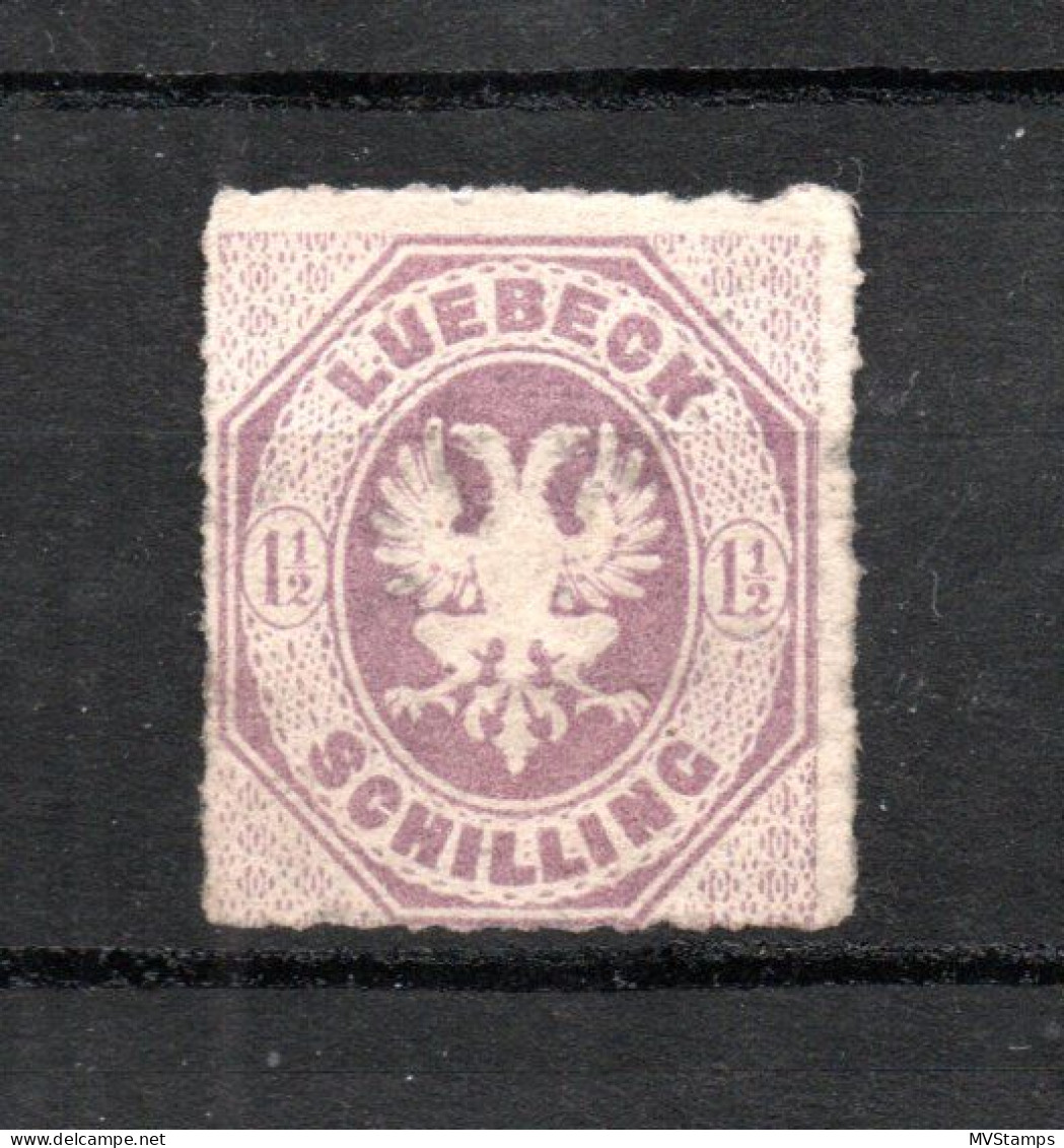 Lubeck  1865 Freimarke 14 Wappen Im Oval Ungebraucht Mit Original Gummi - Luebeck