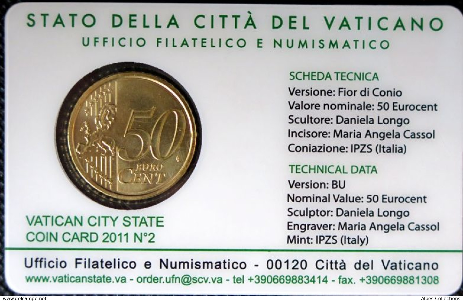 VA05011.1 - COIN CARD N°2 VATICAN - 2011 - 50 Cents - Vatikan