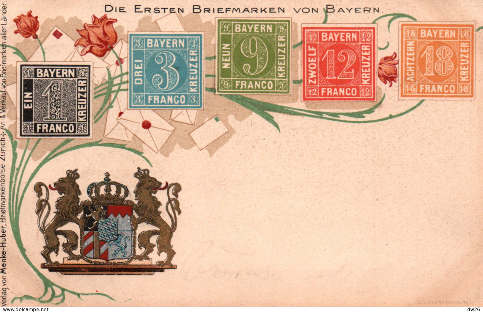 Représentation De Timbres: Stamps Germany: Die Ersten Briefmarken Von Bayern (premiers Timbres De Bavière) - Stamps (pictures)