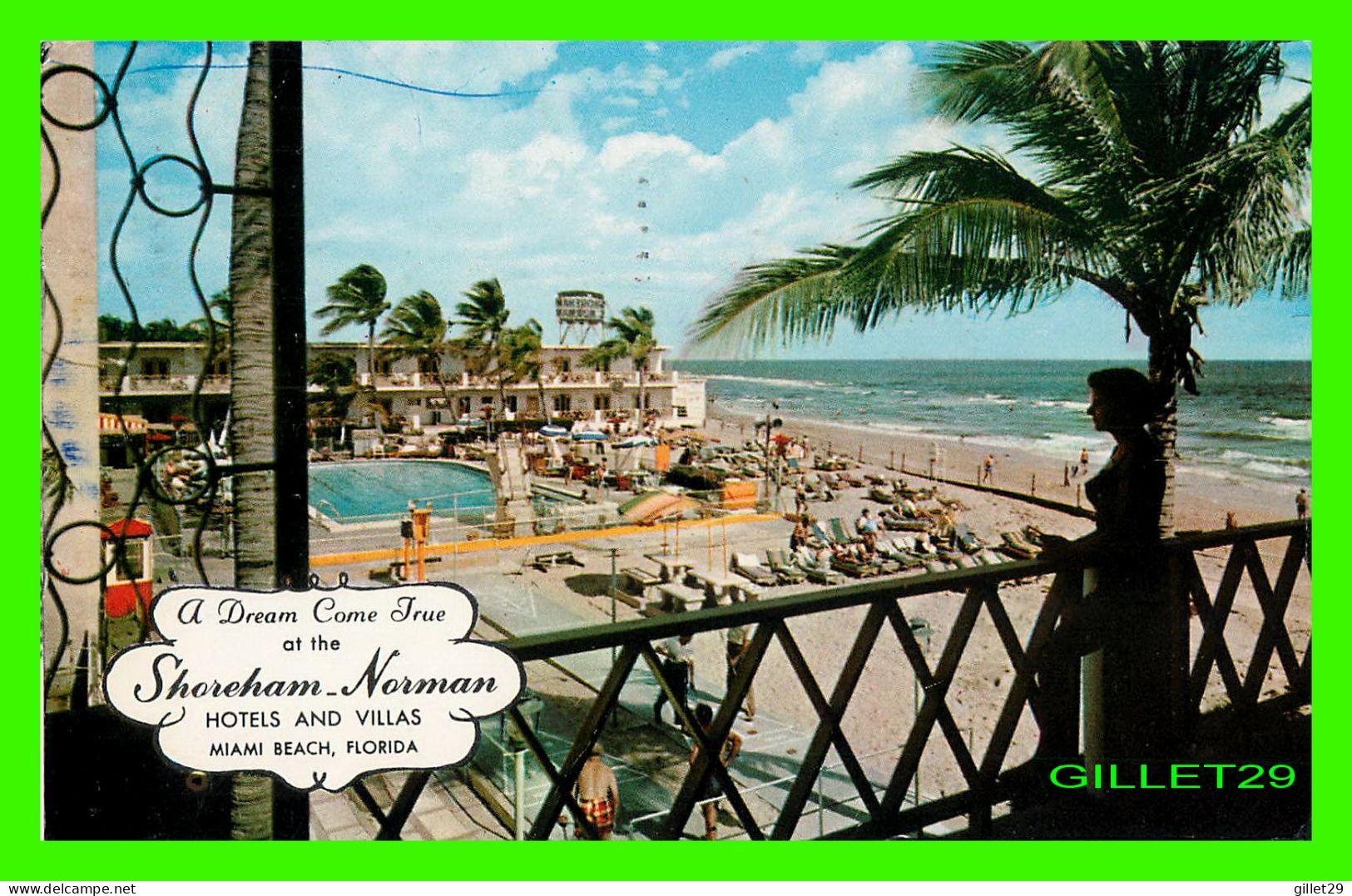 MIAMI BEACH, FL - THE SHOREHAM-NORMAN HOTELS AND VILLAS - TRAVEL IN 1957 - TWIN HOTELS AND VILLAS - - Miami Beach