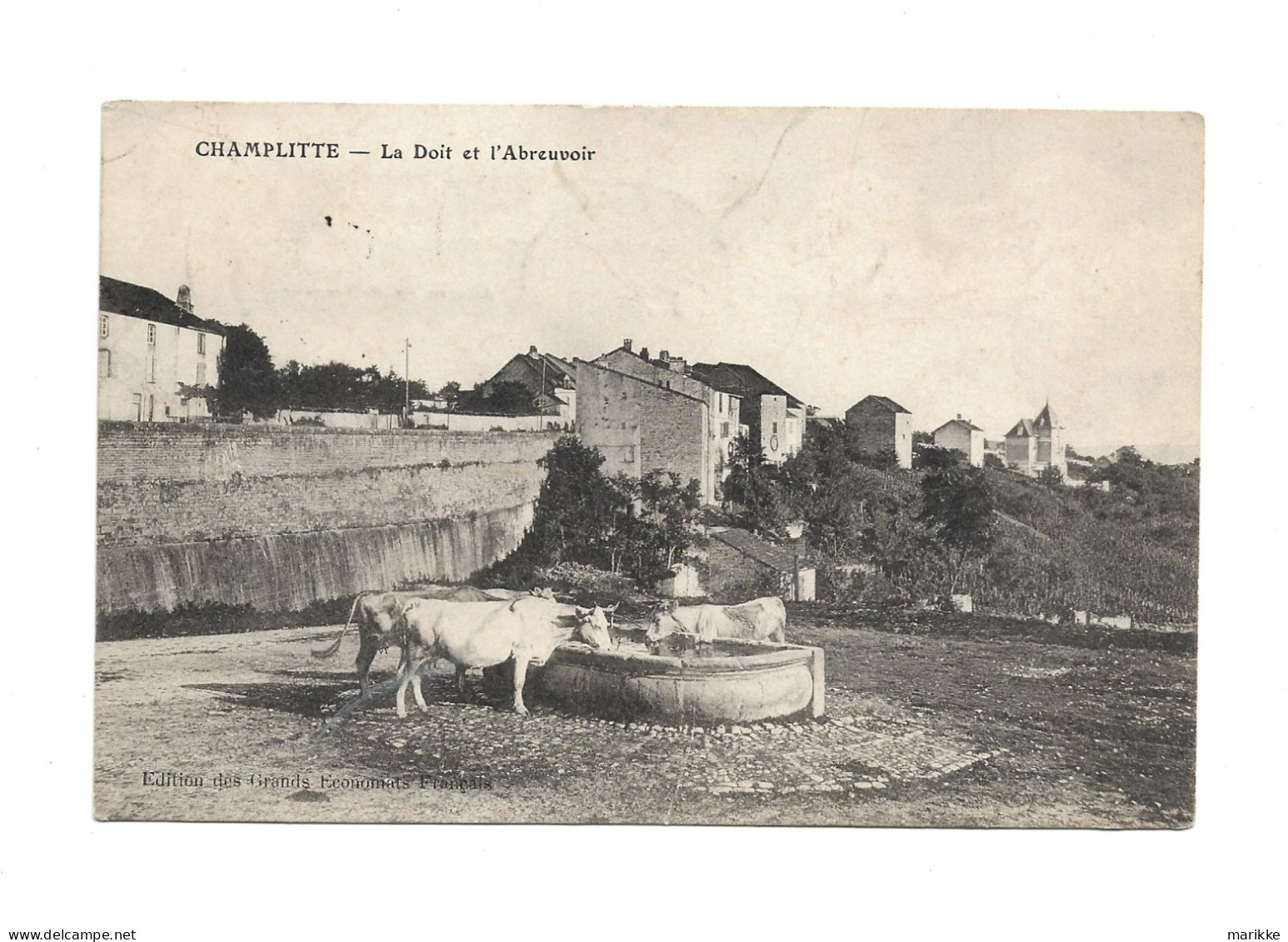 70 CHAMPLITTE - La Doit Et L'Abreuvoir, Circulé 1909, Rare, Bon état Voir Les Scans. - Champlitte