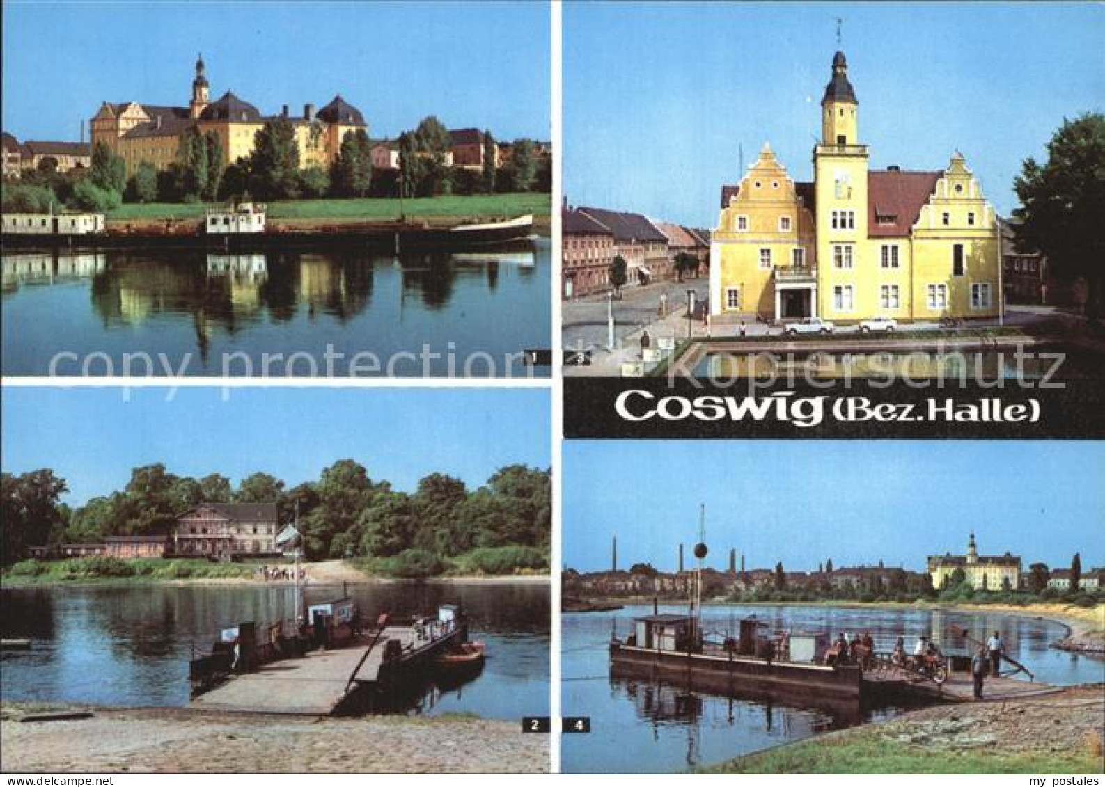 72416701 Coswig Sachsen Schloss Elbfaehre Rathaus Elbepartie Coswig - Coswig