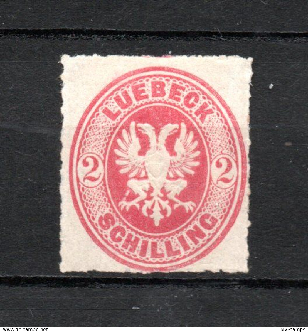 Lubeck 1863 Freimarke 10 Wappen Im Oval Ungebraucht Mit Original Gummi - Luebeck