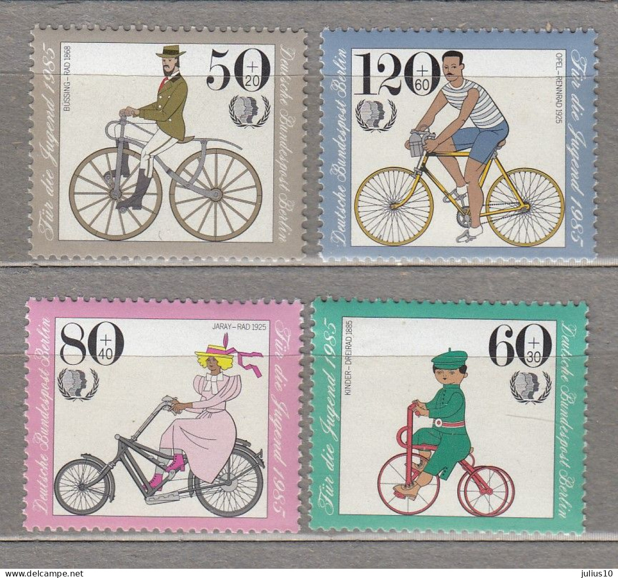 GERMANY BERLIN 1985 Cycling MNH(**) Mi 735-738 #Tr97 - Radsport