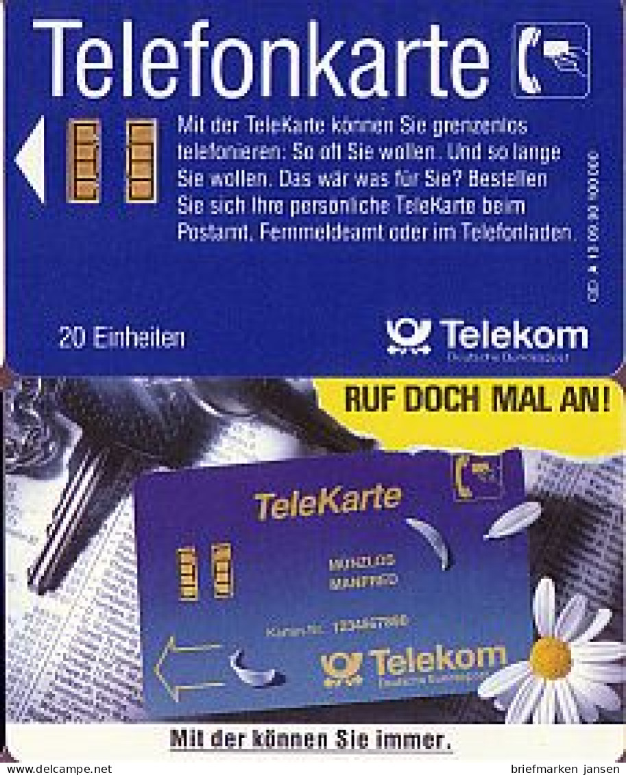 Telefonkarte A 13 09.90 TeleKarte, DD 1009, Aufl. 100000 - Unclassified