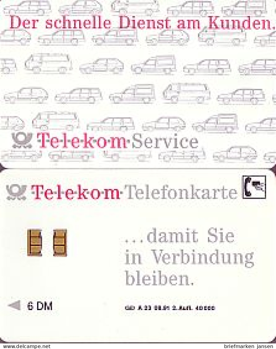 Telefonkarte A 23 08.91 Der Schnelle Dienst ..., 1. Aufl., DD 1109, Aufl. 14000 - Unclassified