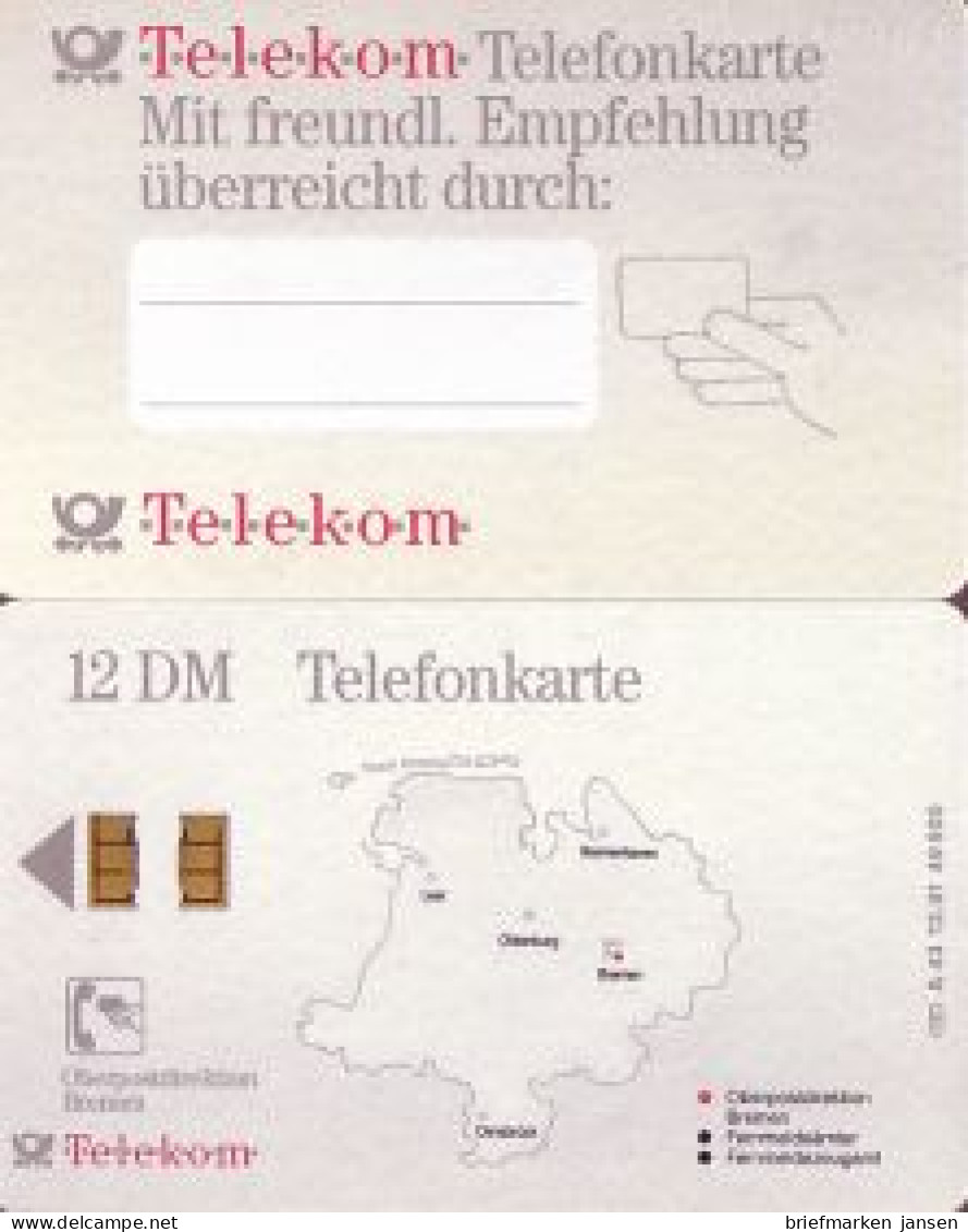 Telefonkarte A 43 12.91 OPD Bremen, Große Nr., DD 1204, Aufl. 49500 - Unclassified