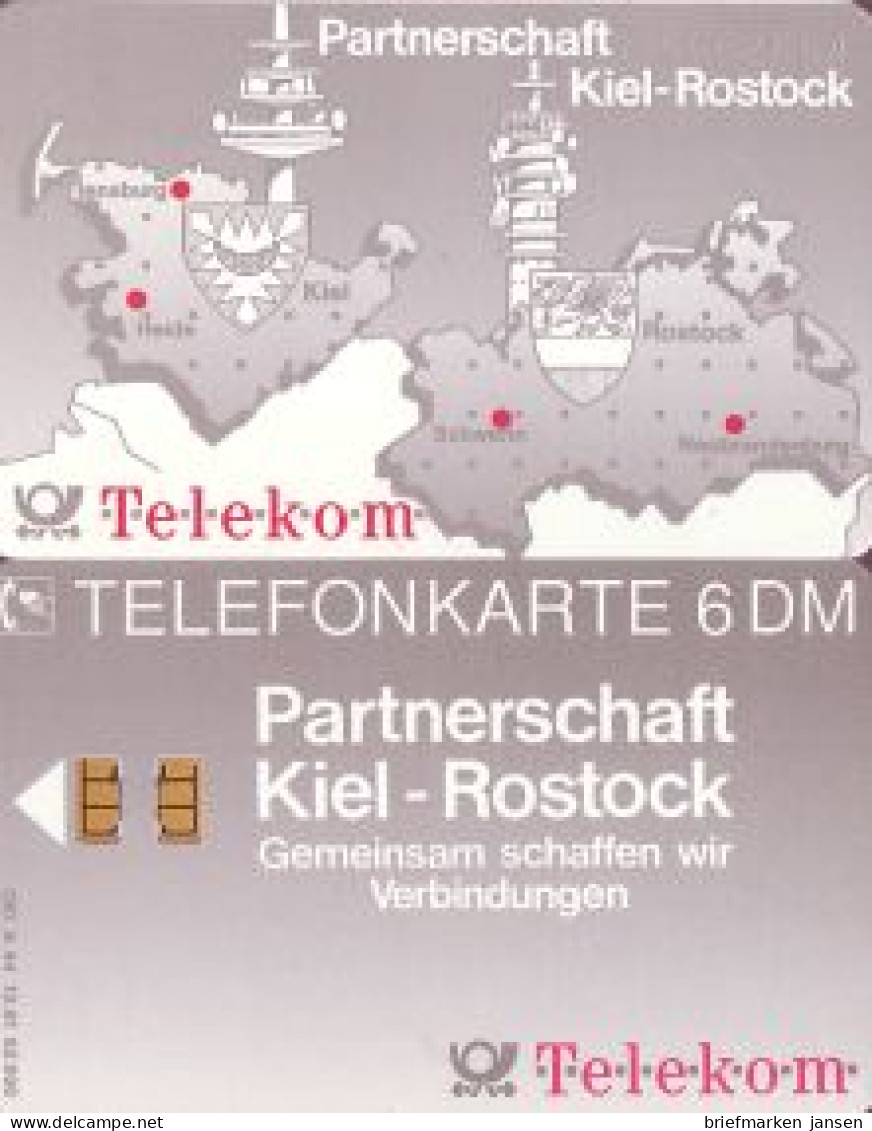 Telefonkarte A 44 12.91 Partnerschaft Kiel-Rostock, Kl. Nr., DD 1203, Aufl.52000 - Unclassified