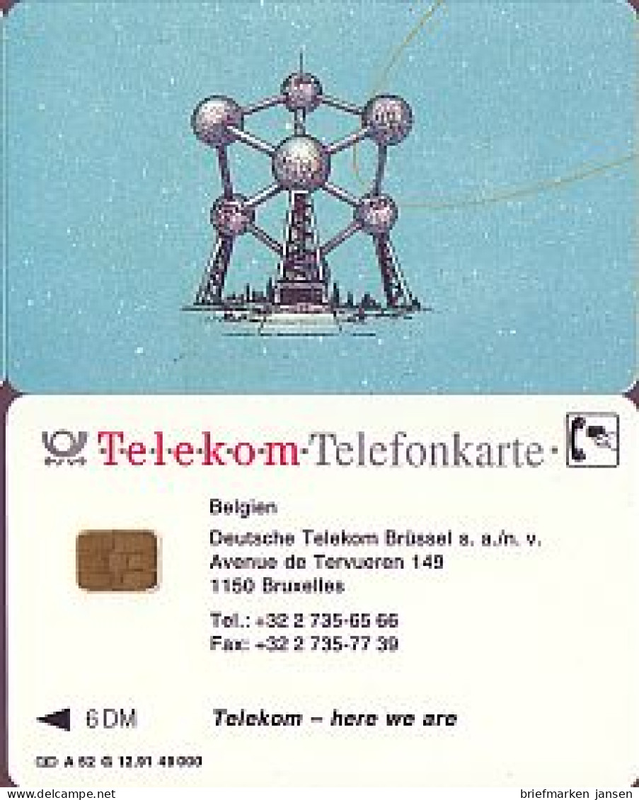 Telefonkarte A 52 G 12.91 Telekom Belgien, DD 1209, Aufl. 49000 - Unclassified