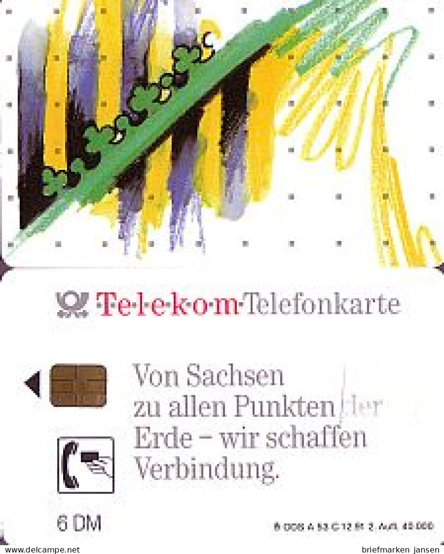 Telefonkarte A 53 C 12.91 Sachsen, 2. Aufl., DD 2204, Aufl. 40000 - Unclassified
