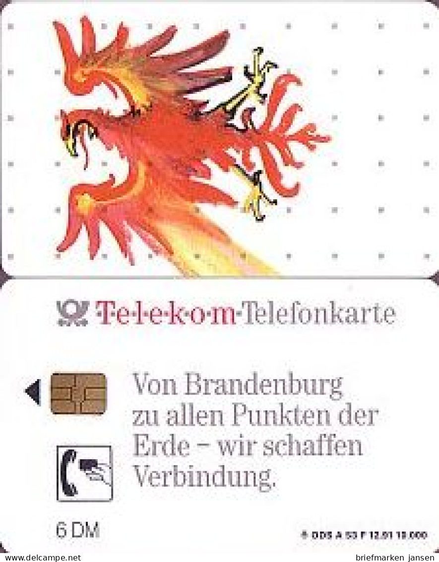 Telefonkarte A 53 F 12.91 Brandenburg, 2. Aufl., DD 2204, Aufl. 40000 - Unclassified