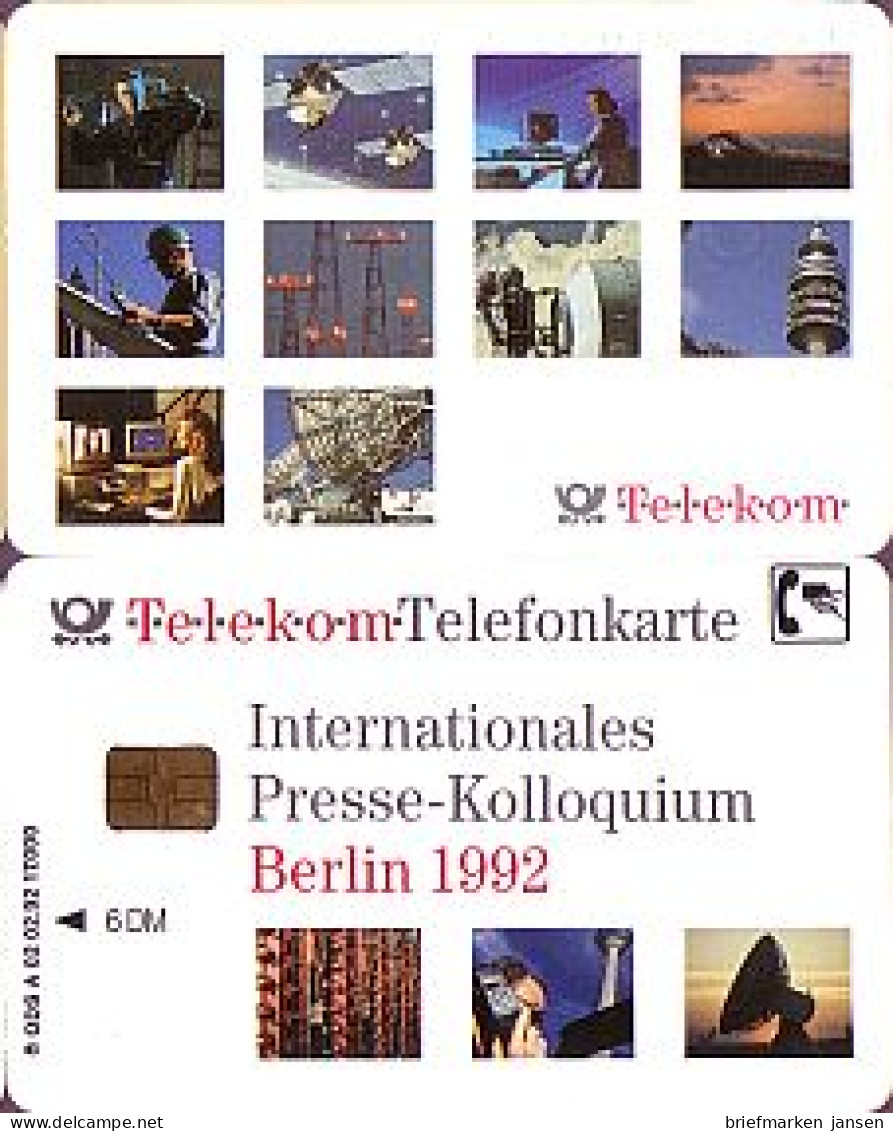 Telefonkarte A 02 02.92 Intern. Kolloquium Berlin, 1. Aufl., DD 2201, Aufl.17000 - Unclassified