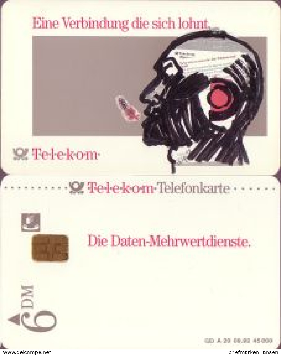 Telefonkarte A 20 09.92 Die Daten-Mehrwertdienste, Neue Nr.,DD 1209, Aufl. 45000 - Unclassified