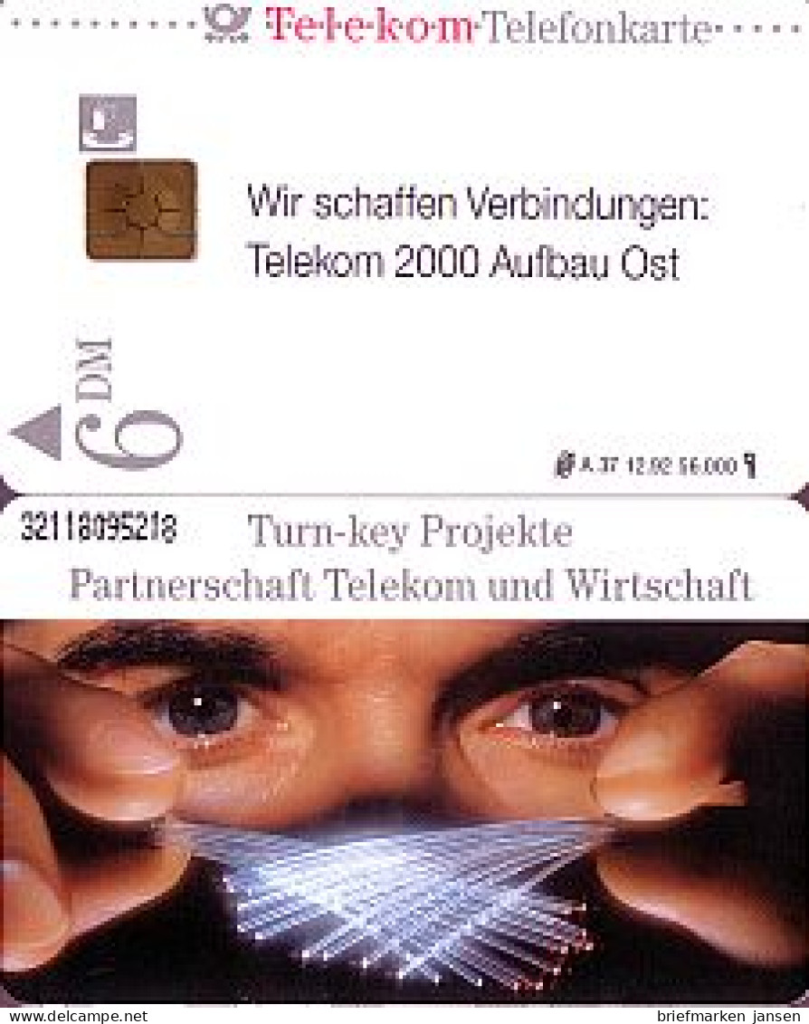 Telefonkarte A 37 12.92 Telekom 2000 Aufbau Ost, DD 3211, Aufl. 56000 - Unclassified