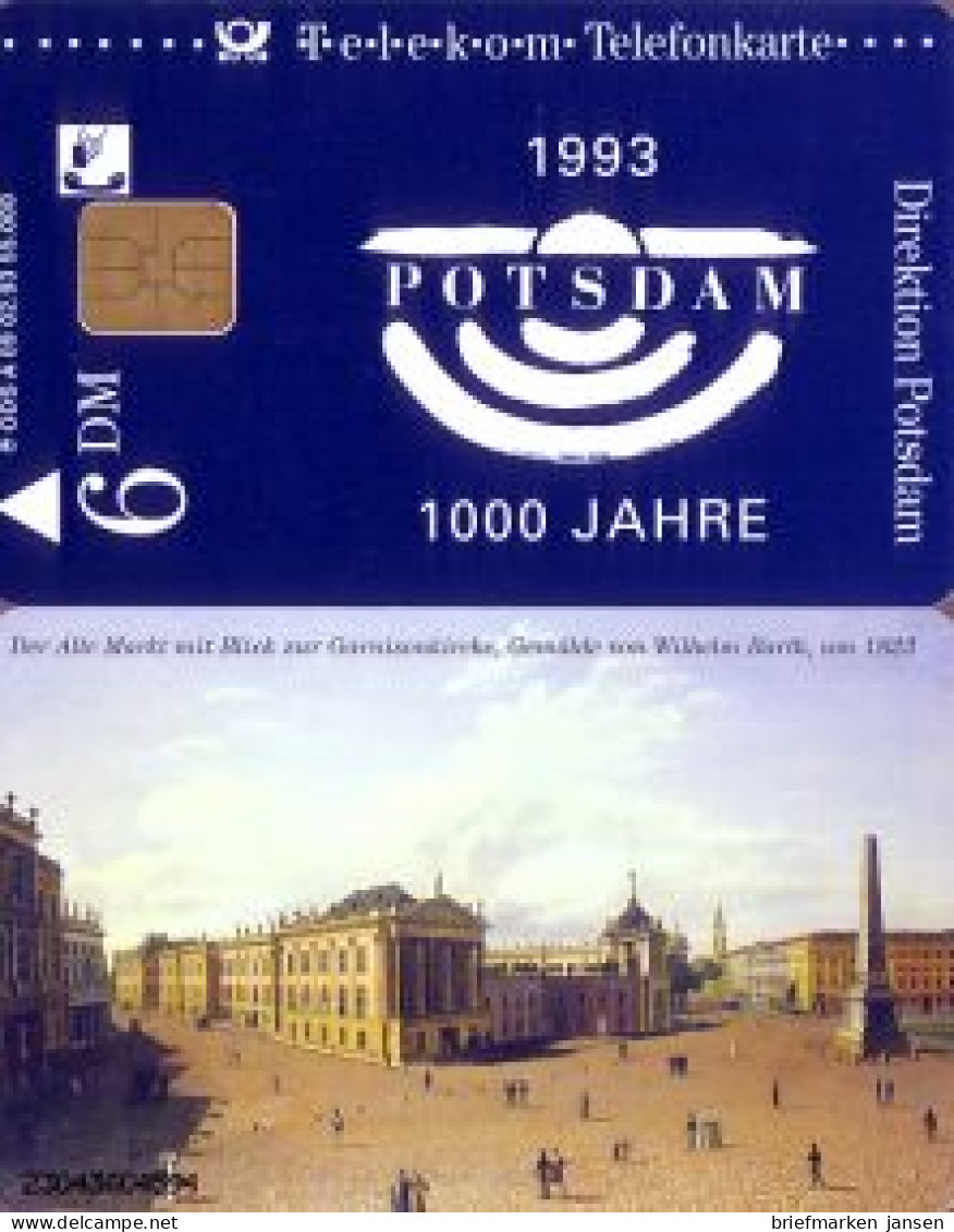 Telefonkarte A 09 09.93 1000 Jahre Potsdam, Modul 51 F, DD 2304, Aufl. 55000 - Unclassified