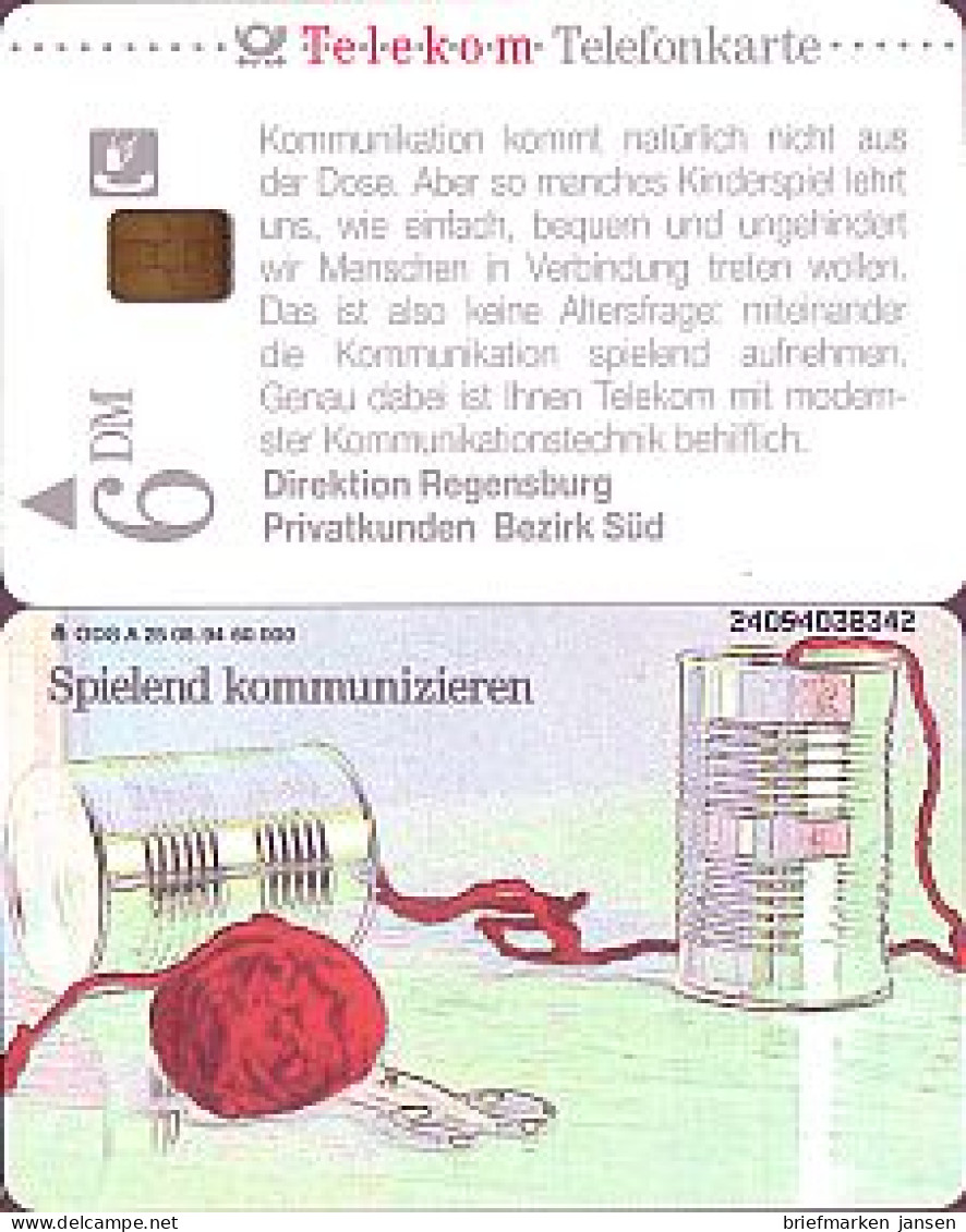 Telefonkarte A 25 08.94 Regensburg, Kommunikation Aus Der Dose,DD2409,Aufl.60000 - Unclassified