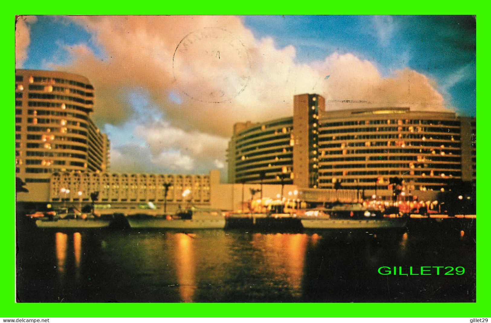 MIAMI BEACH, FL - FONTAINEBLEAU HOTEL - TRAVEL IN 1968 - FLORIDA NATURAL COLOR INC - KOPPEL COLOR CARDS - - Miami Beach