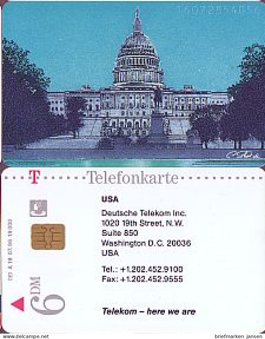 Telefonkarte A 18 07.96 Telekom In USA, DD 1609, Aufl. 19000 - Unclassified