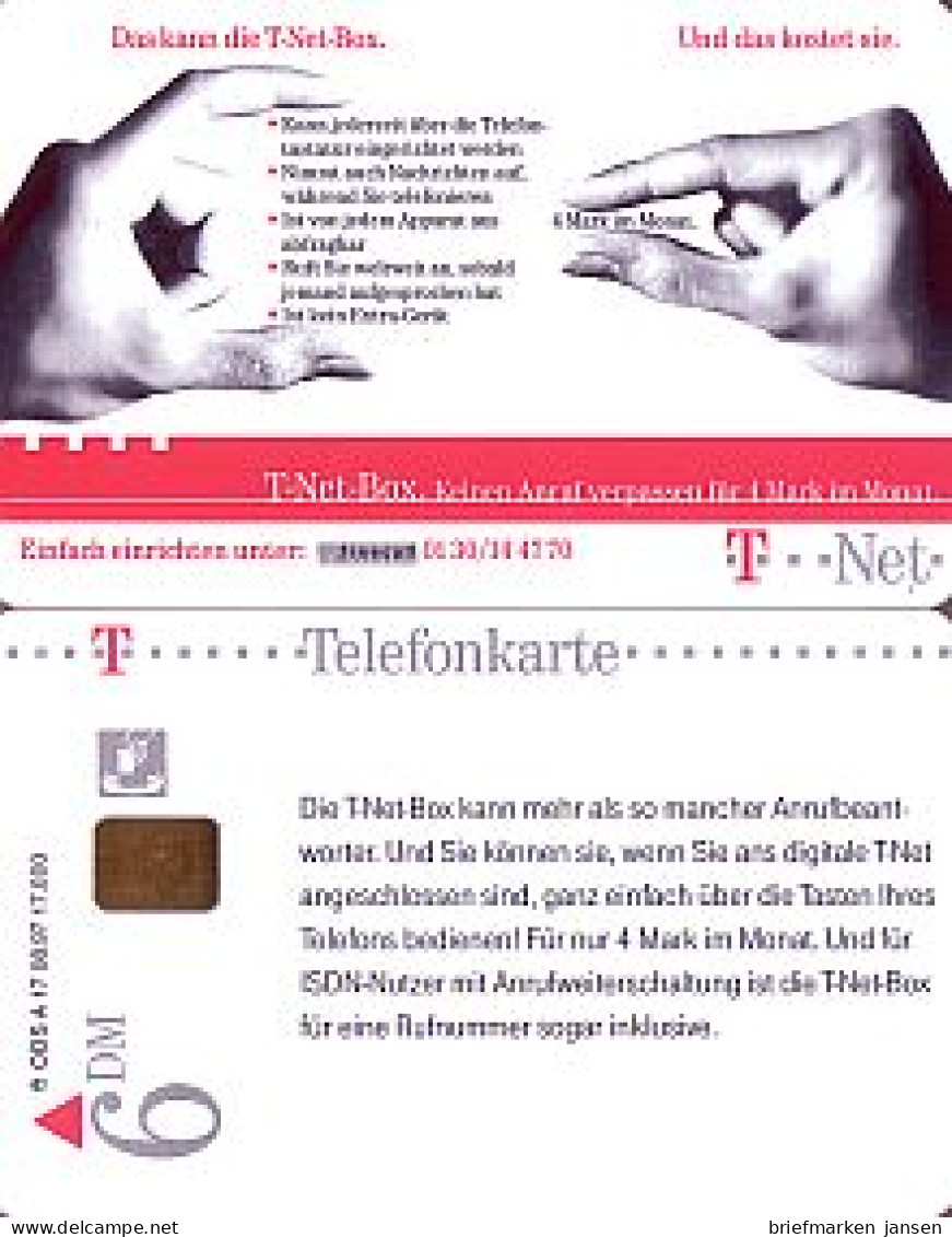 Telefonkarte A 17 08.97 T-Net Box, DD 2708, Aufl. 17000 - Unclassified