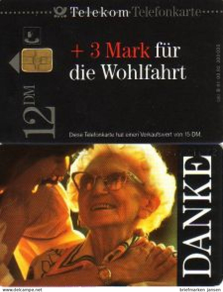 Telefonkarte Mit Zuschlag B 01 08.92 Danke F. Wohlfahrt,Seniorin,neue Nr.DD 1209 - Unclassified