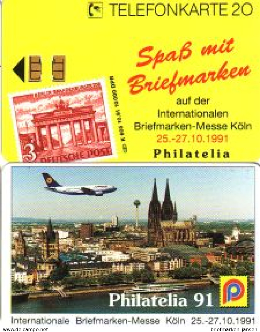 Telefonkarte K 605 10.91 Philatelia Köln, Lufthansa Flugzeug über Dom + Rhein - Unclassified