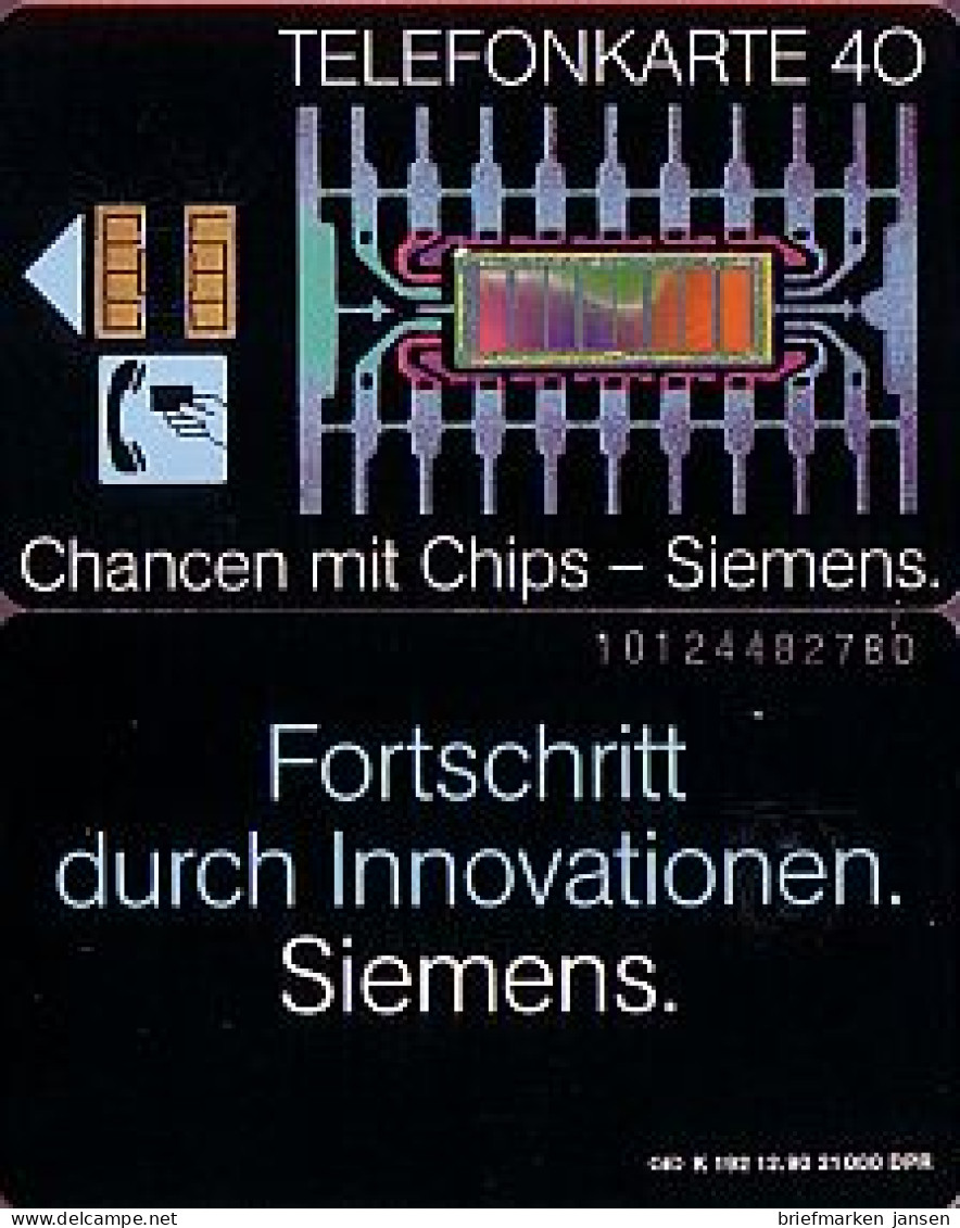Telefonkarte K 192 12.90, Siemens Innovationen, Aufl. 21000 - Unclassified