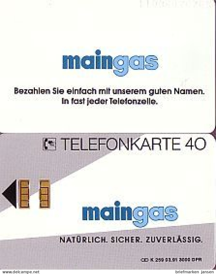 Telefonkarte K 259 03.91, Maingas, Aufl. 3000 - Unclassified