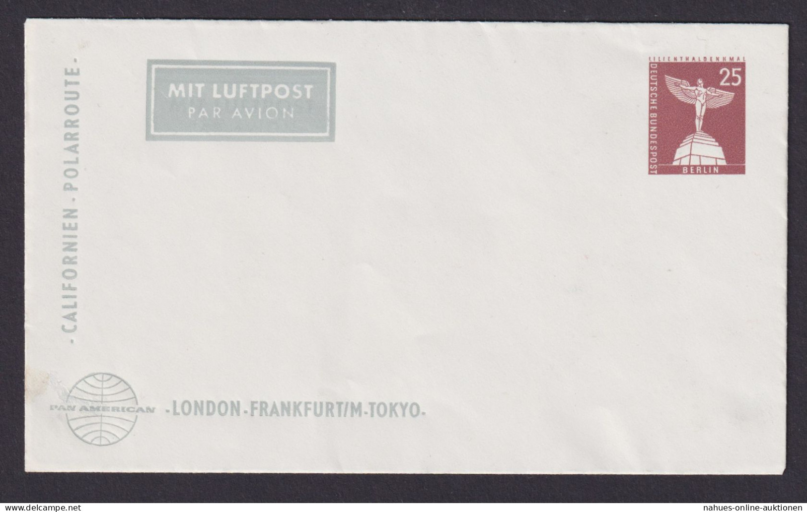 Flugpost Brief Air Mail Berlin Privatganzsache Bauwerke Pan Amerika London - Private Covers - Mint