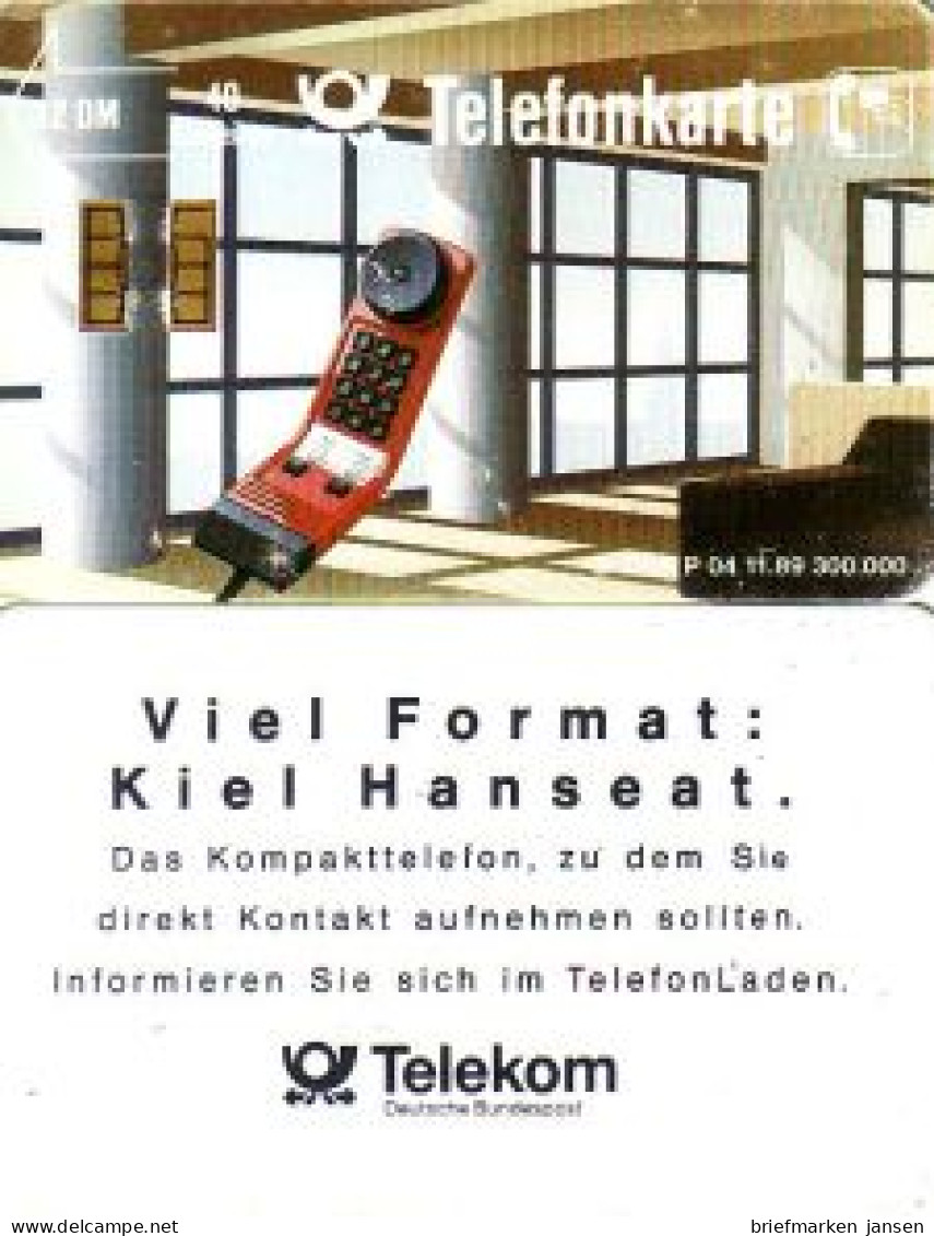 Telefonkarte P 04 11.89 Kiel Hanseat, Starke Gebrauchsspuren, DD 2008 Nr.rechts - Sin Clasificación