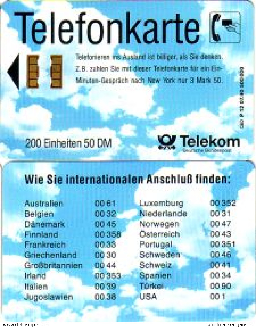 Telefonkarte P 12 07.90 Wolkenhimmel, DD 1009 - Sin Clasificación