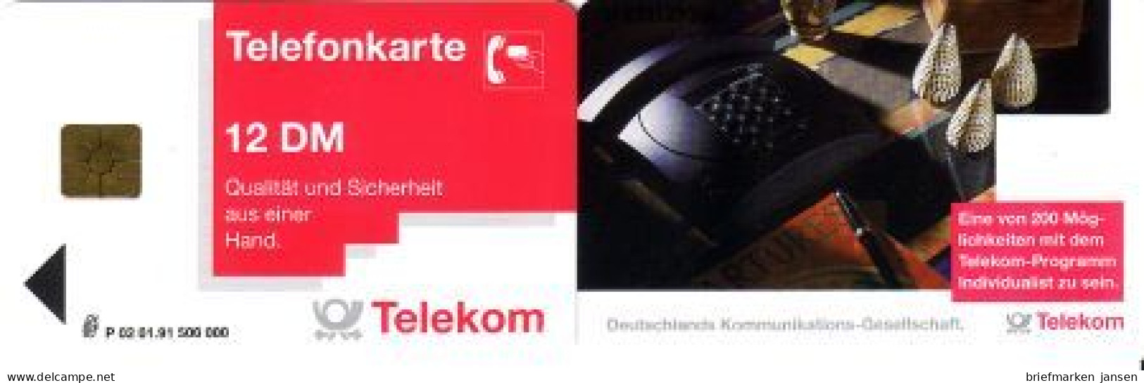 Telefonkarte P 02 01.91 Porsche Telefon Ohne Inschrift "40 Einheiten", DD 3103 - Sin Clasificación