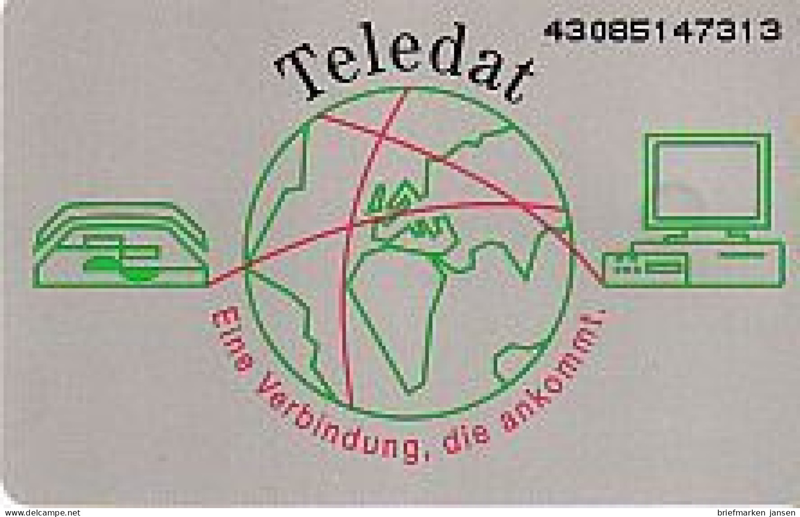 Telefonkarte P 08 06.93 Teledat, DD 4308 Modul 44 - Sin Clasificación