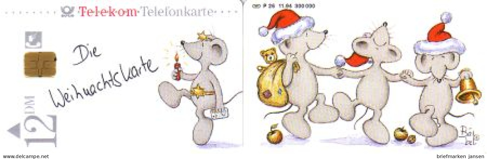 Telefonkarte P 26 11.94 Bärbel Haas Weihnachtskarte, DD 1411 - Sin Clasificación