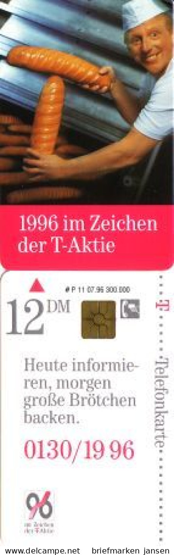 Telefonkarte P 11 07.96 T-Aktie - Bäcker, DD 3607 Modul 20 - Sin Clasificación