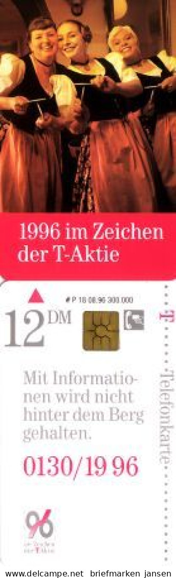 Telefonkarte P 18 08.96 T-Aktie - Frauen In Tracht,DD 3607, Nicht Fluoreszierend - Sin Clasificación