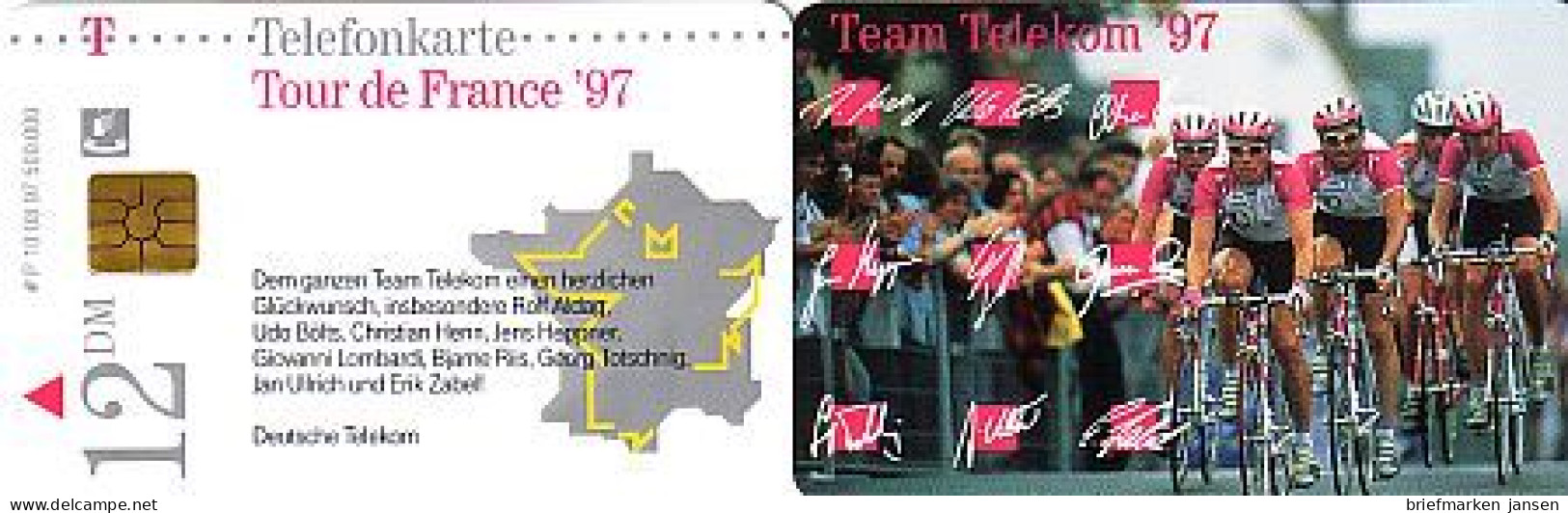 Telefonkarte P 10 08.97 Tour De France '97, Rad Team Telekom, DD 3708 Modul 20 - Sin Clasificación